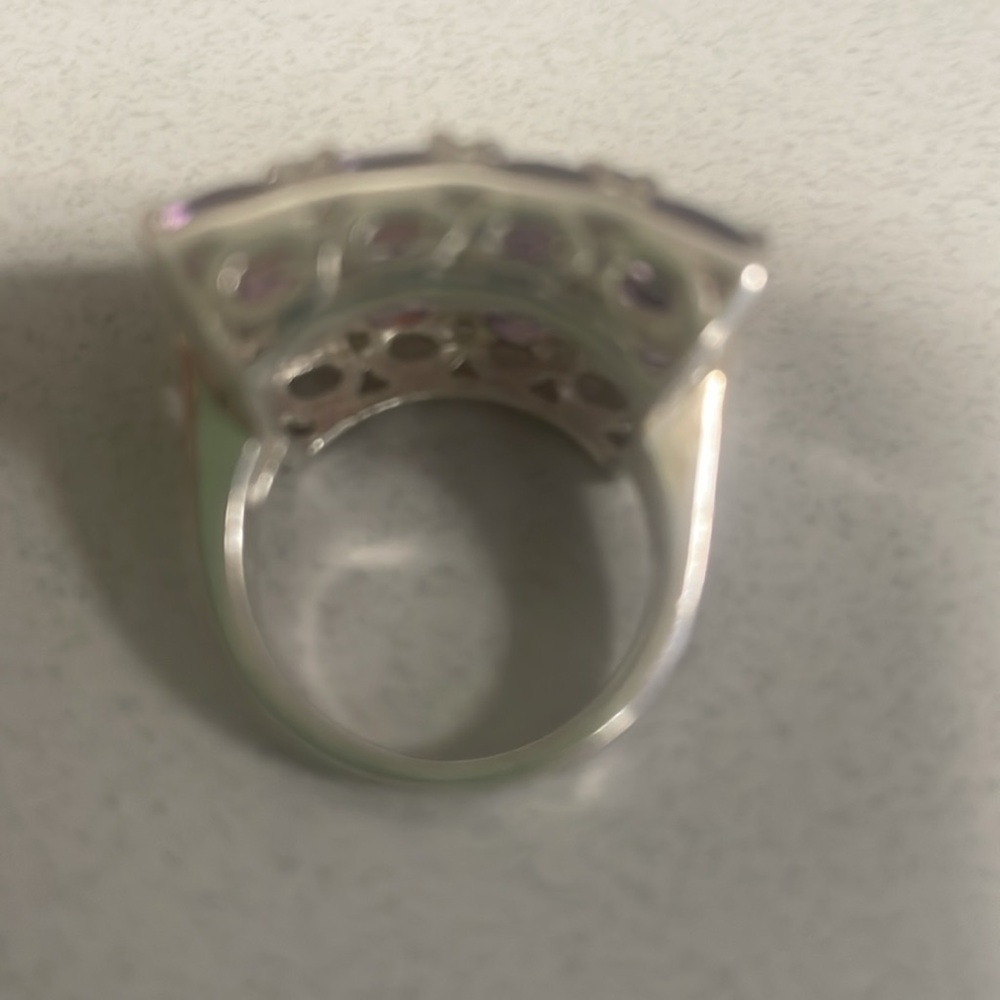 Amethyst Gemstone Statement Ring From Thailand 92… - image 5